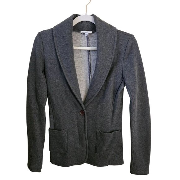 James Perse Jackets & Blazers - Standard James Perse Gray 100% Cotton Sweater Blazer Size 2(M)